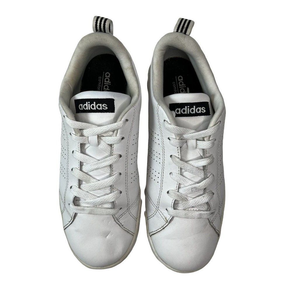 Adidas Neo Advantage White Leather Low Top Women's 6 Sneakers Lace Up Comfort